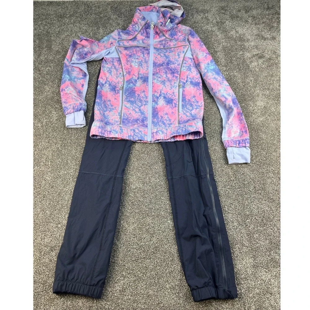 Ivivva by Lululemon Tie-Dye Windbreaker Jacket and Pants Set Girl's Size 10‎